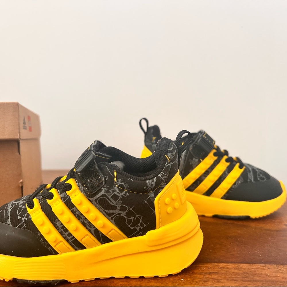 Vibrant Black and Yellow Adidas Kids Sneakers